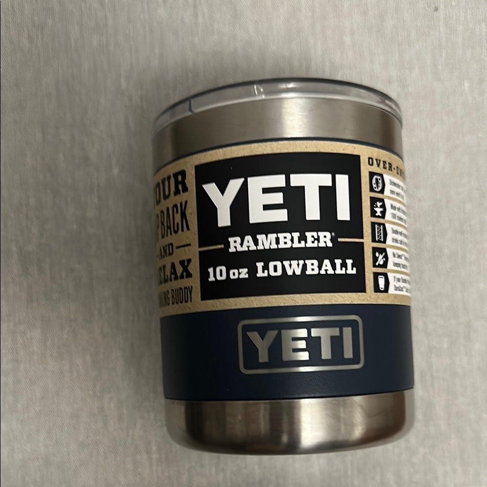 Yeti Rambler 10 oz Lowball - Blue and Silver